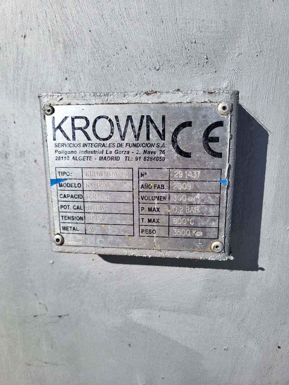 Krown Krownmatic KM 900 adagoló kemence O1724, használt